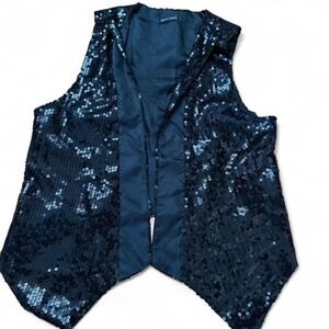 Y2K 2000s Wet Seal Black sequin vest